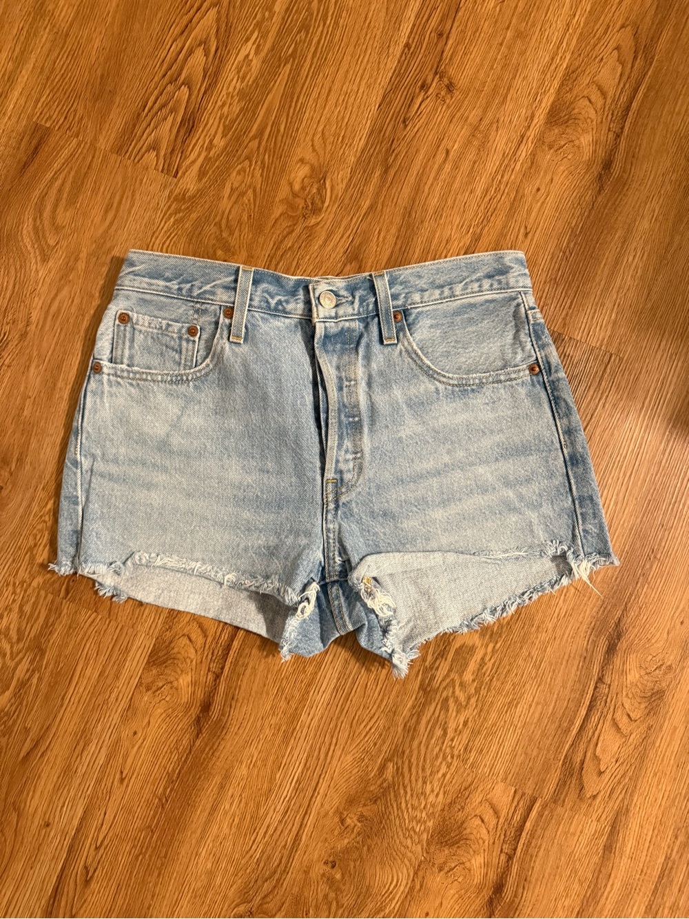 Light Wash Denim Cutoff Shorts!
